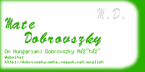 mate dobrovszky business card